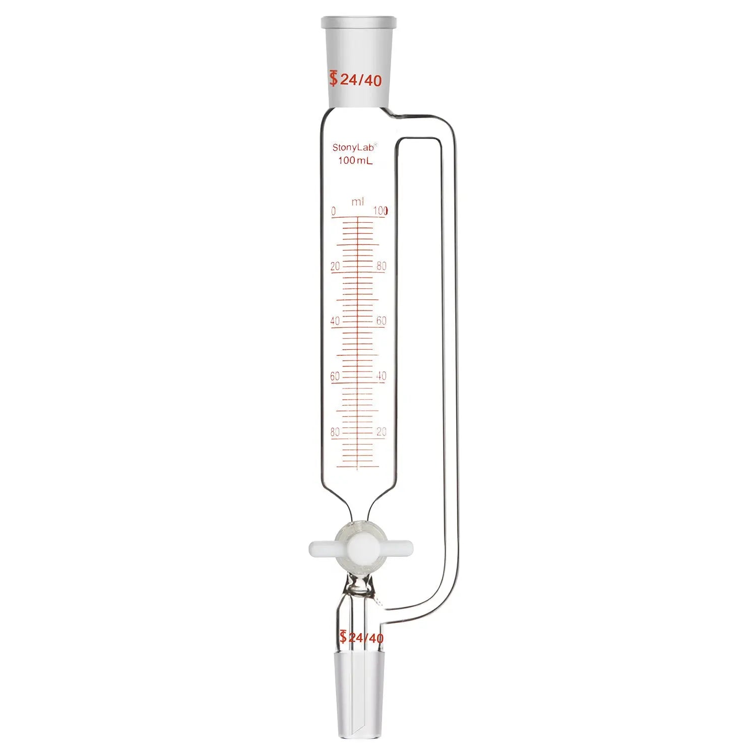 Comprehensive product view and setup components for StonyLab Pressure Equalizing Graduated Addition Funnel with 24