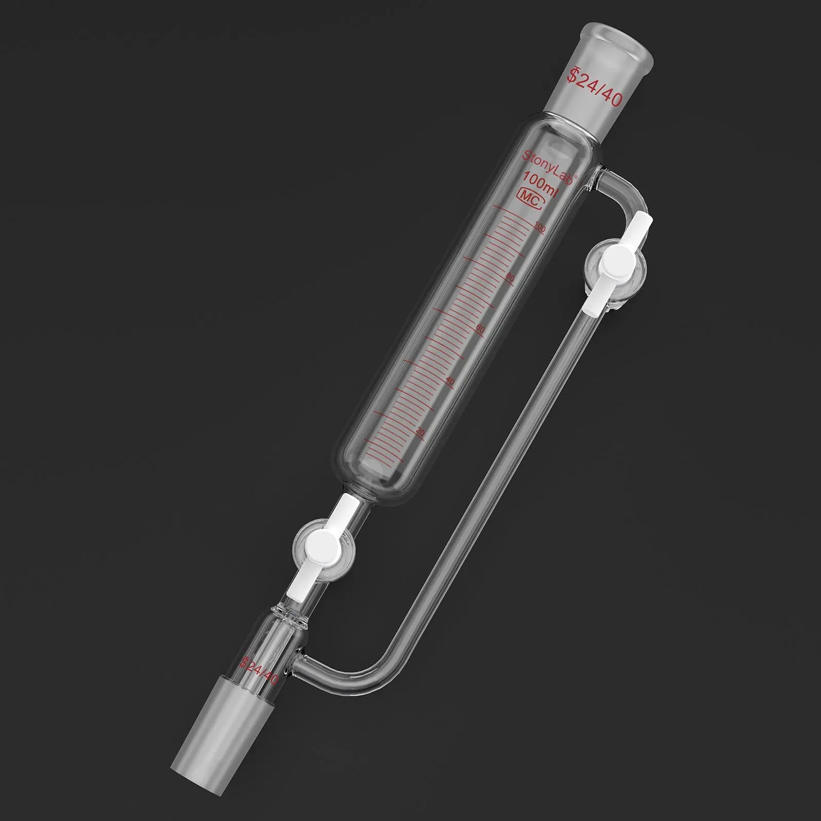 Detailed structural assembly component for StonyLab Pressure Equalizing Graduated Addition Funnel