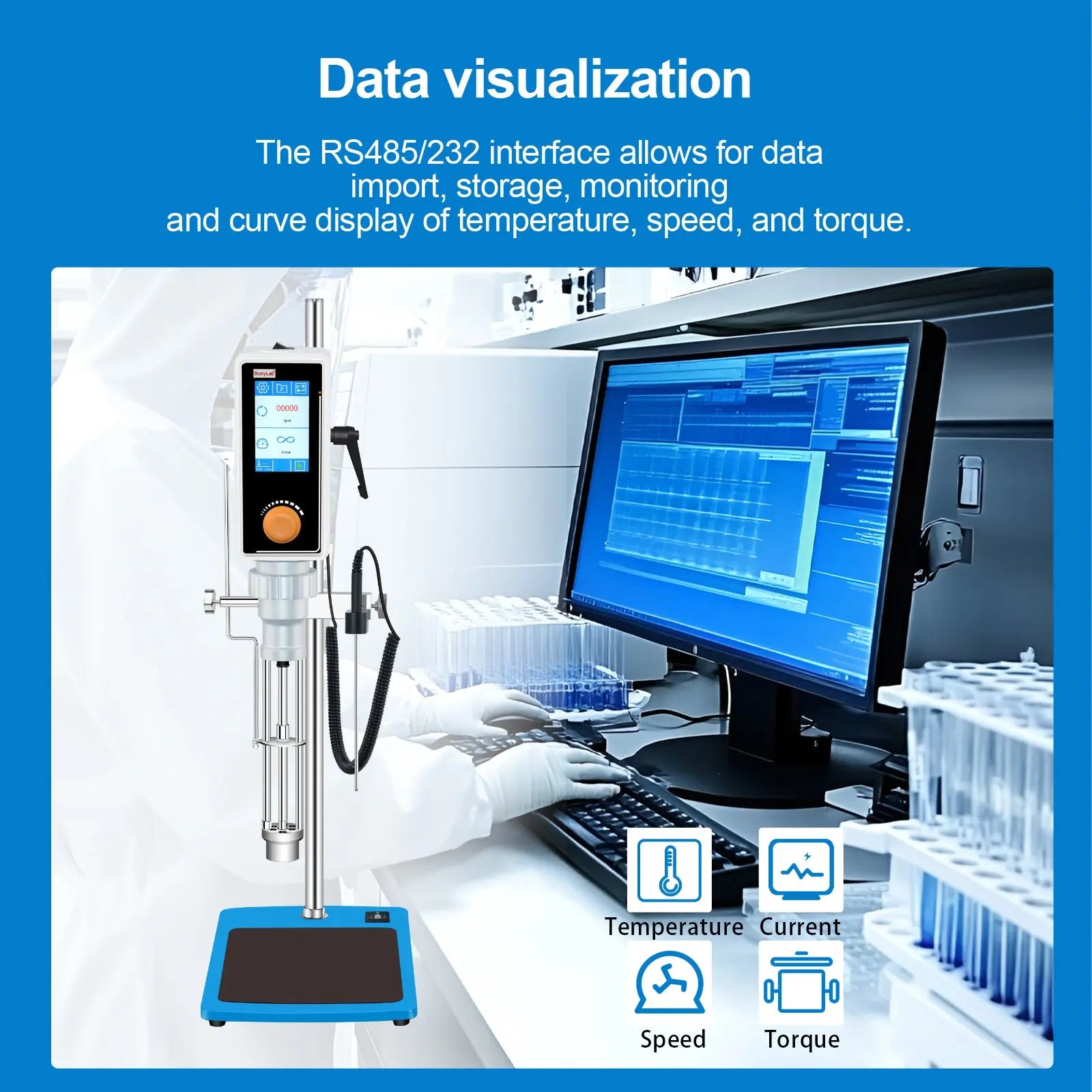 Comprehensive product view and setup components for StonyLab Programmable Emulsifying Dispersing Homogenizer