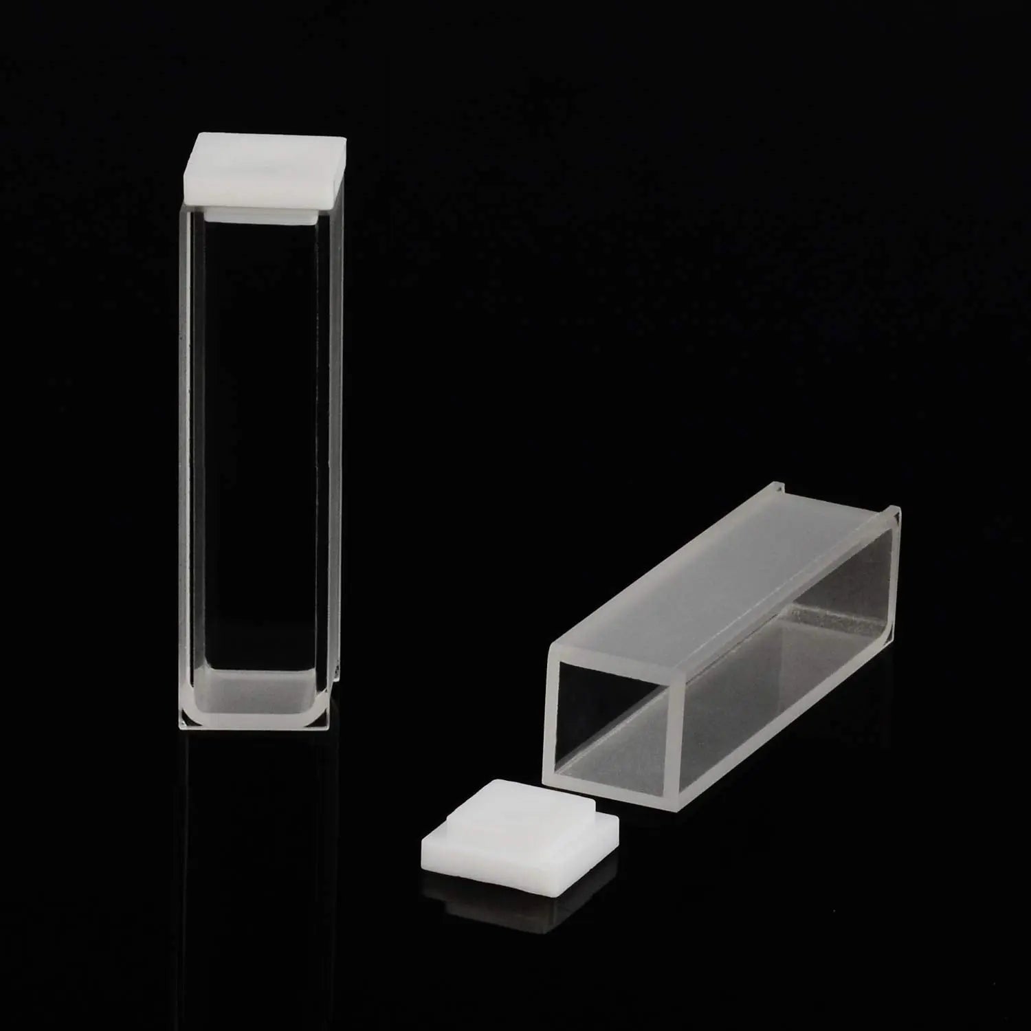 Close-up view showing the precise design and material of StonyLab Quartz Cuvette