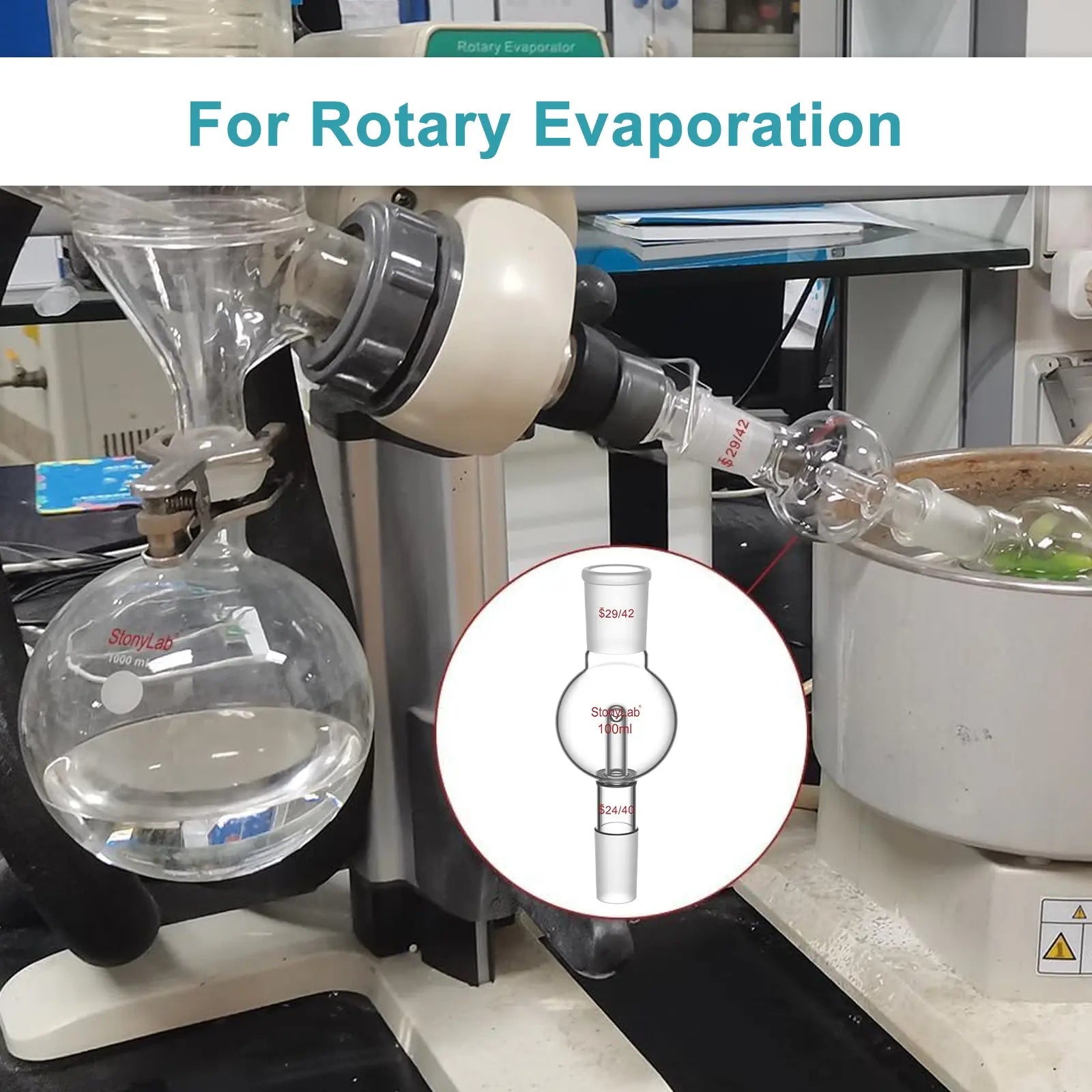 Comprehensive product view and setup components for StonyLab Rotary Evaporator Bump Trap