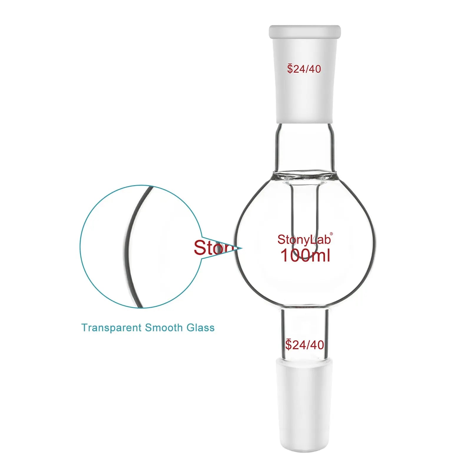 Side view and dimensional layout of the durable StonyLab Rotary Evaporator Bump Trap