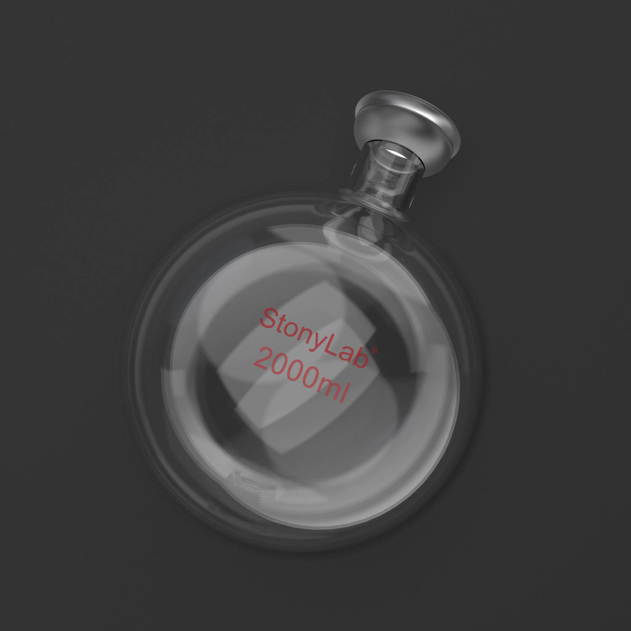 Alternative angle showing underlying build quality of StonyLab Round Bottom Rotary Evaporator Collection Flask