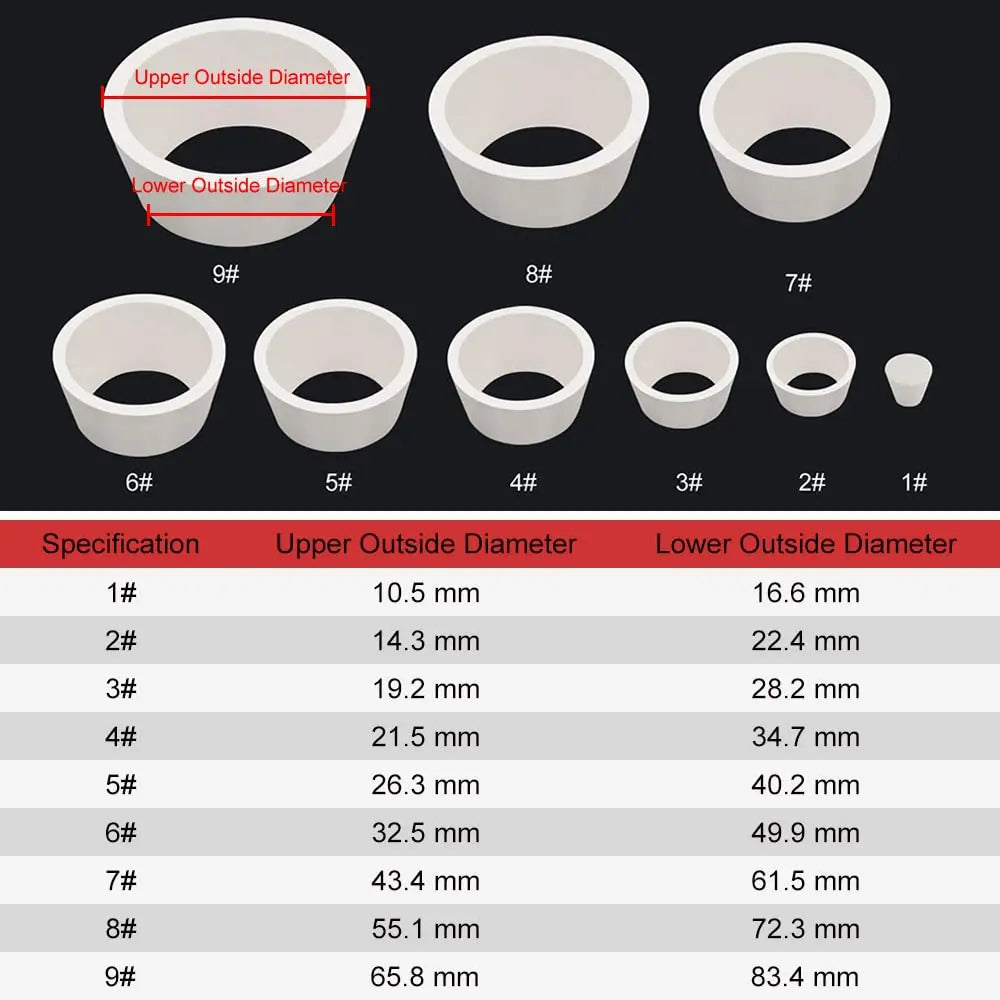 Detailed structural assembly component for StonyLab Rubber Filter Adapter Cones Set