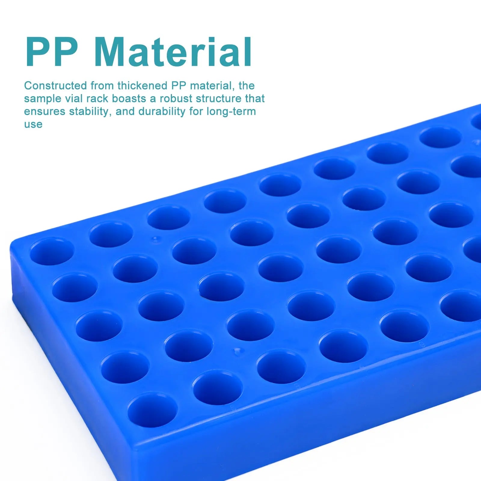 Side view and dimensional layout of the durable StonyLab Sample Vial Rack