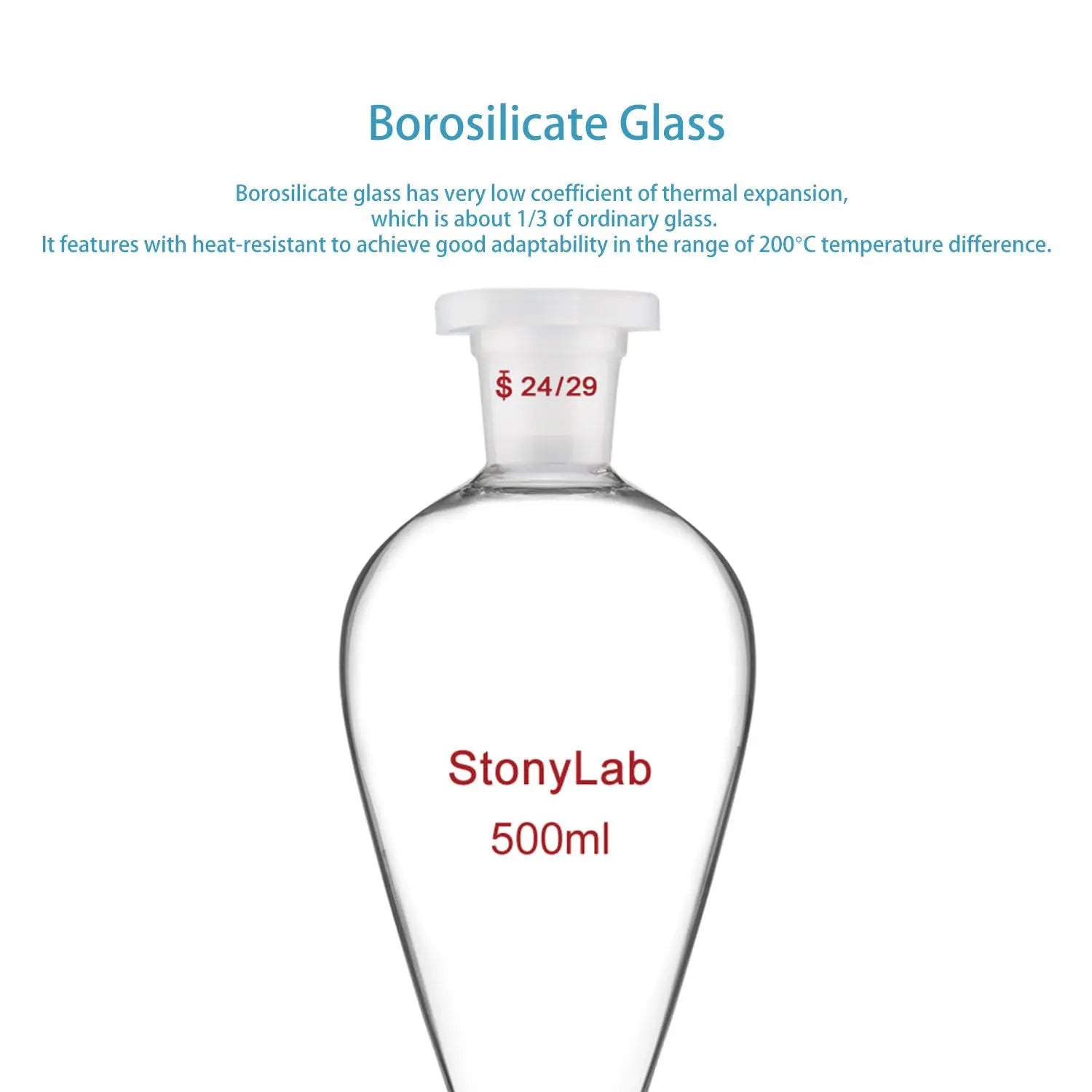 StonyLab Separatory Funnel heavy duty chemical processing configuration