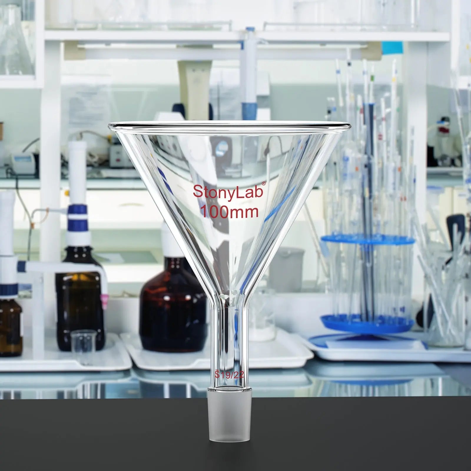 Comprehensive product view and setup components for StonyLab Short Stem Powder Funnel