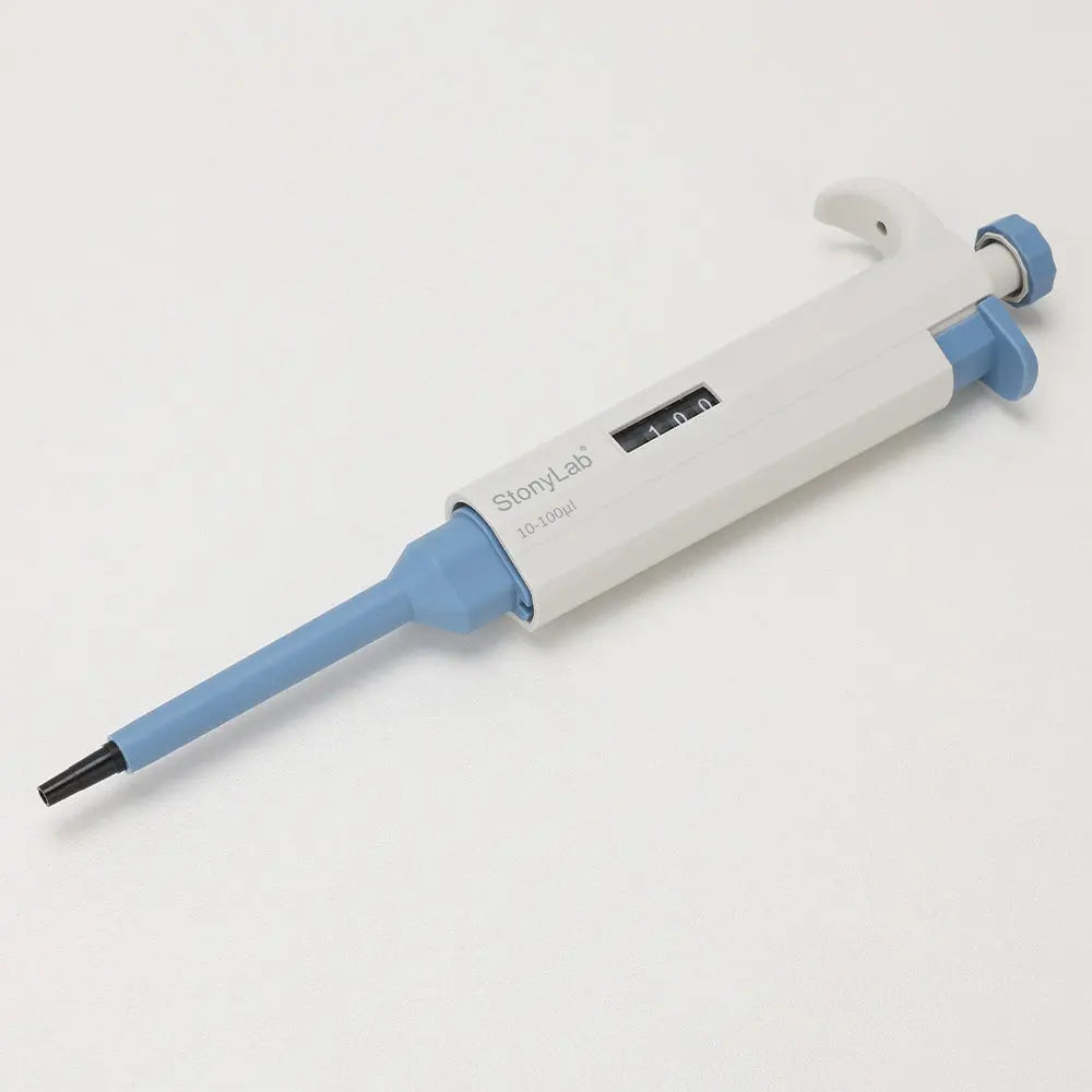 Alternative angle showing underlying build quality of StonyLab Single Channel Adjustable Volume Pipette with Ejector