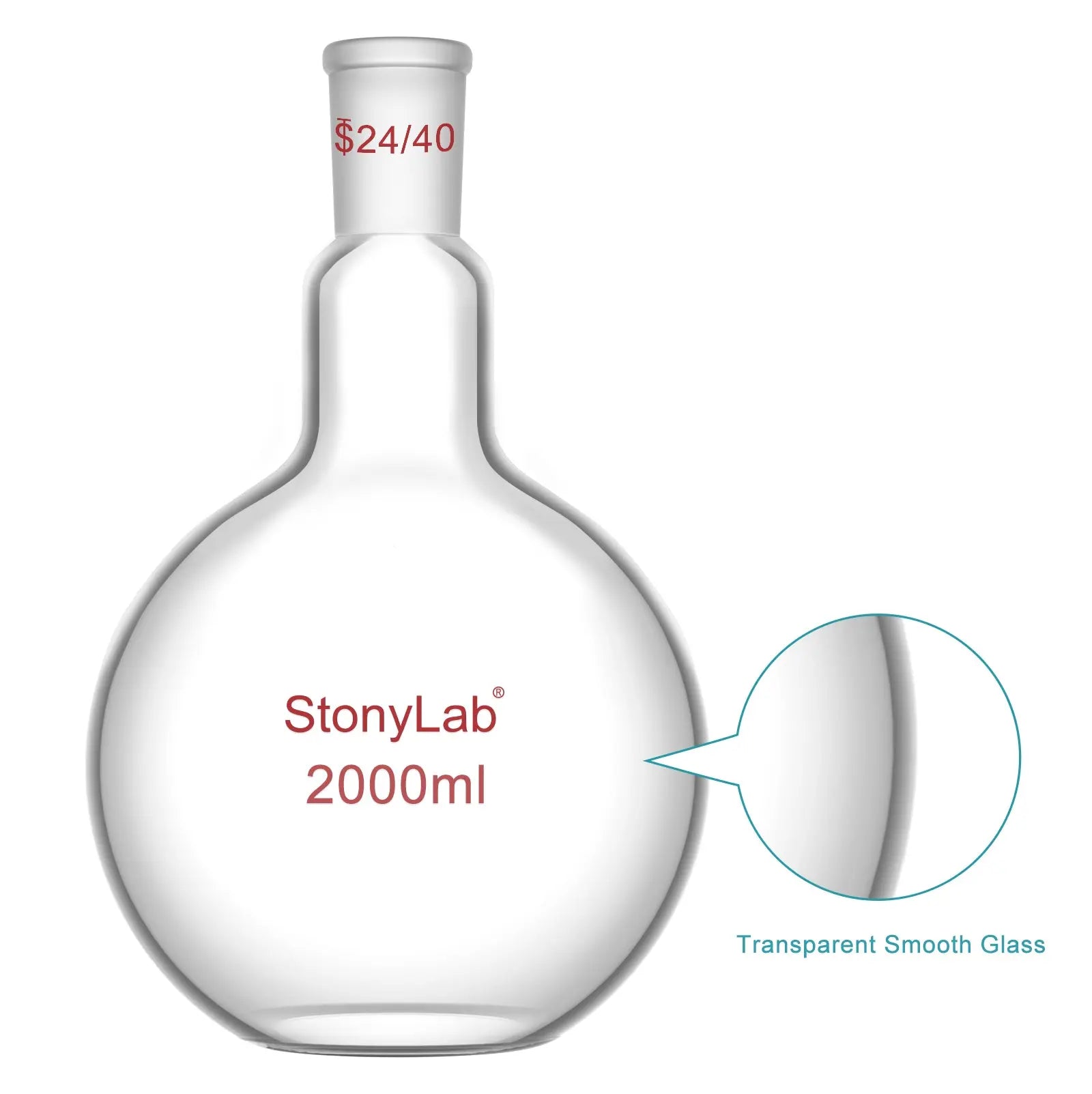 Detailed structural assembly component for StonyLab Single Neck Flat Bottom Flask