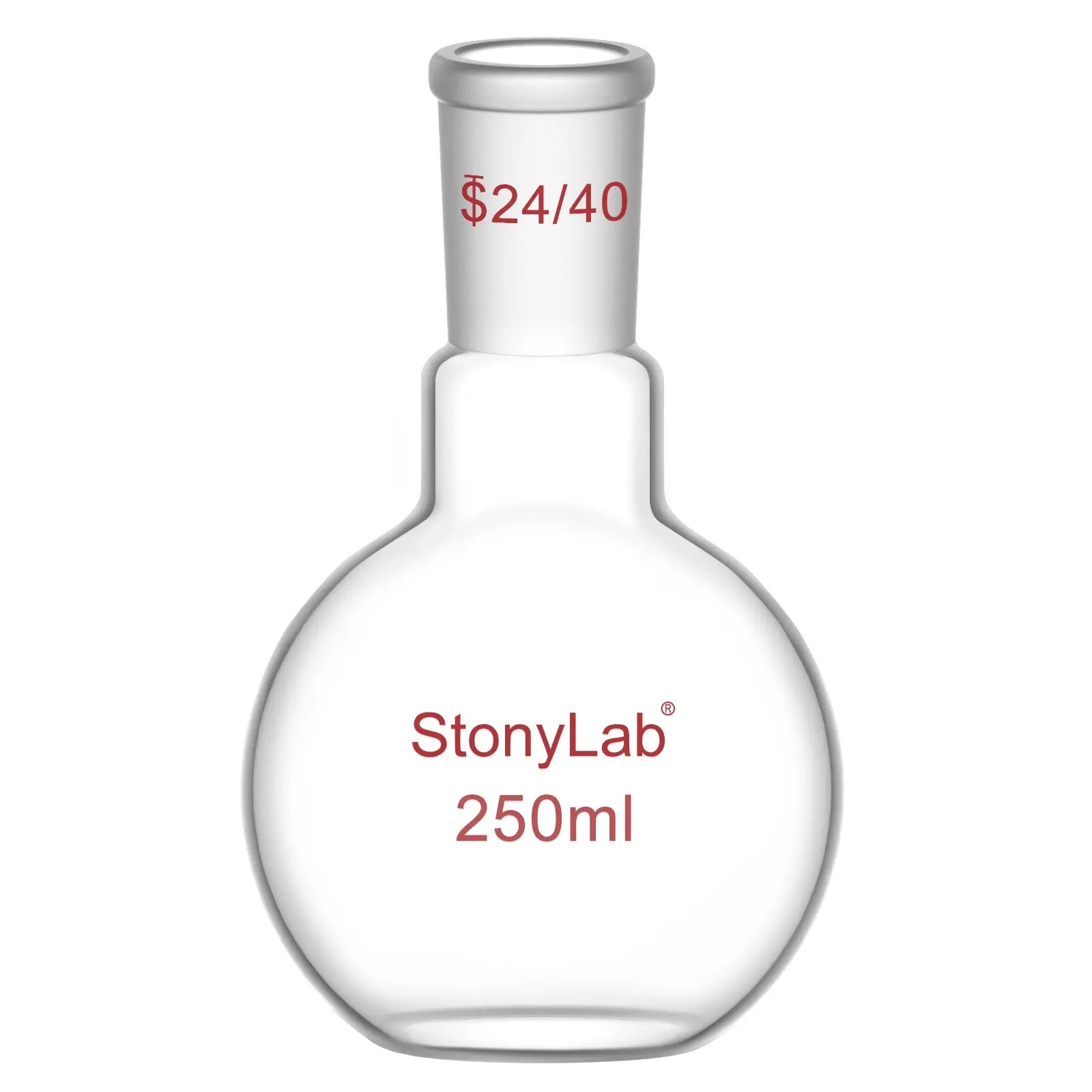 Comprehensive product view and setup components for StonyLab Single Neck Flat Bottom Flask