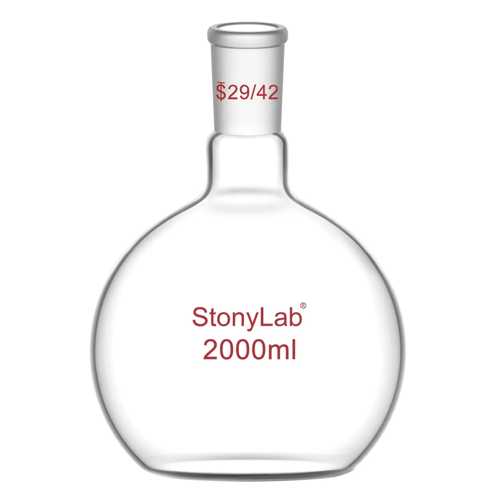Comprehensive product view and setup components for StonyLab Single Neck Flat Bottom Flask