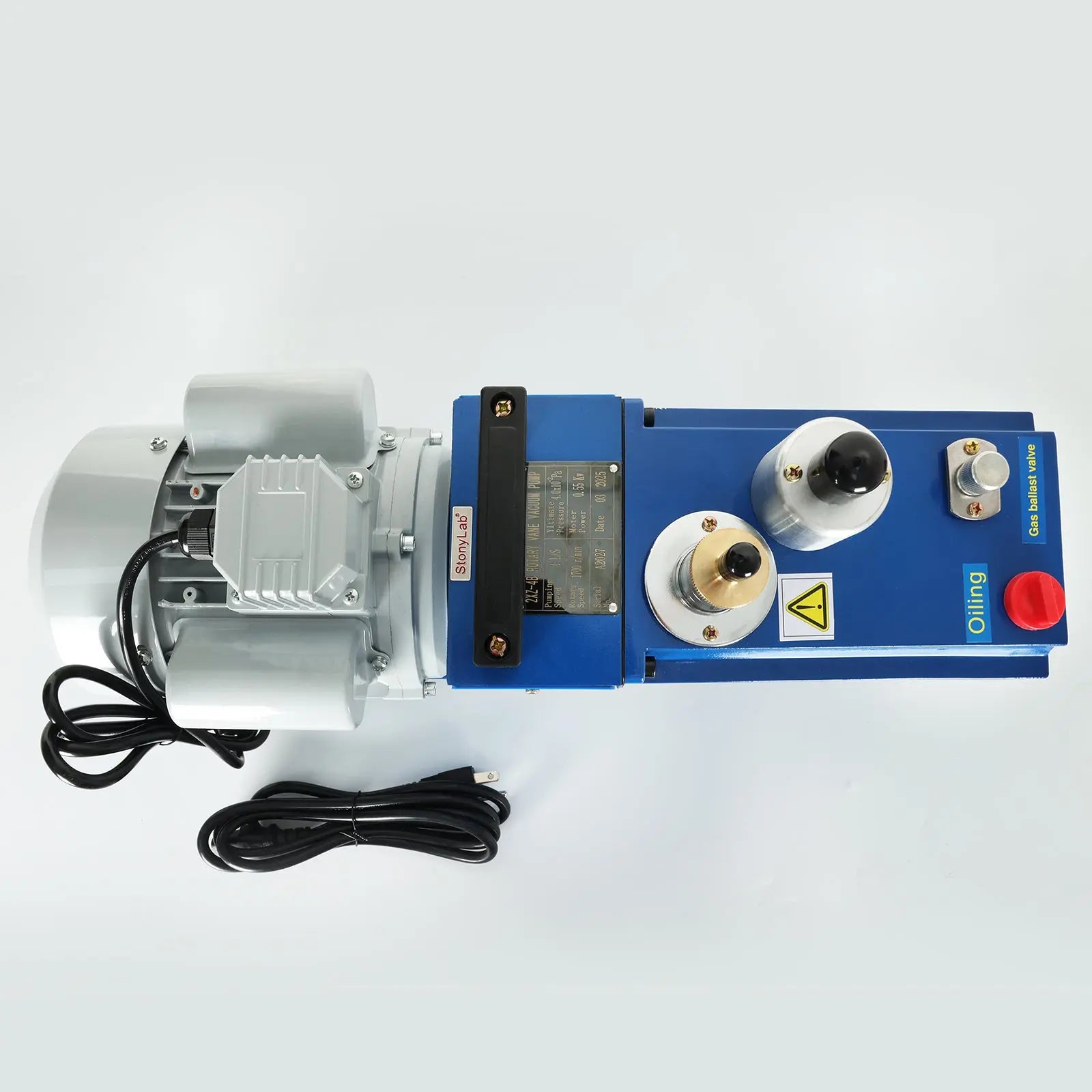 Comprehensive product view and setup components for StonyLab Two-Stage Rotary Vane Vacuum Pump