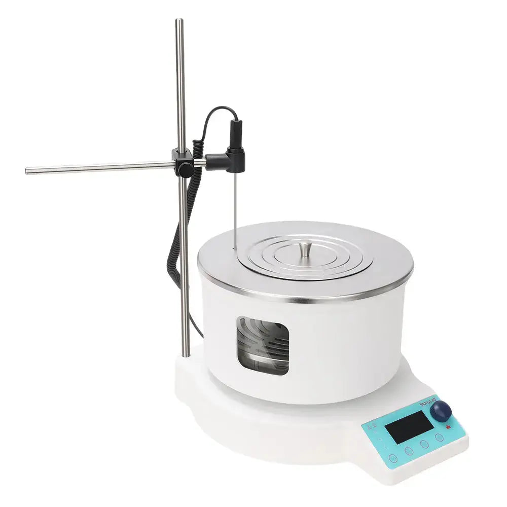 Side view and dimensional layout of the durable StonyLab Smart Stir Water Bath