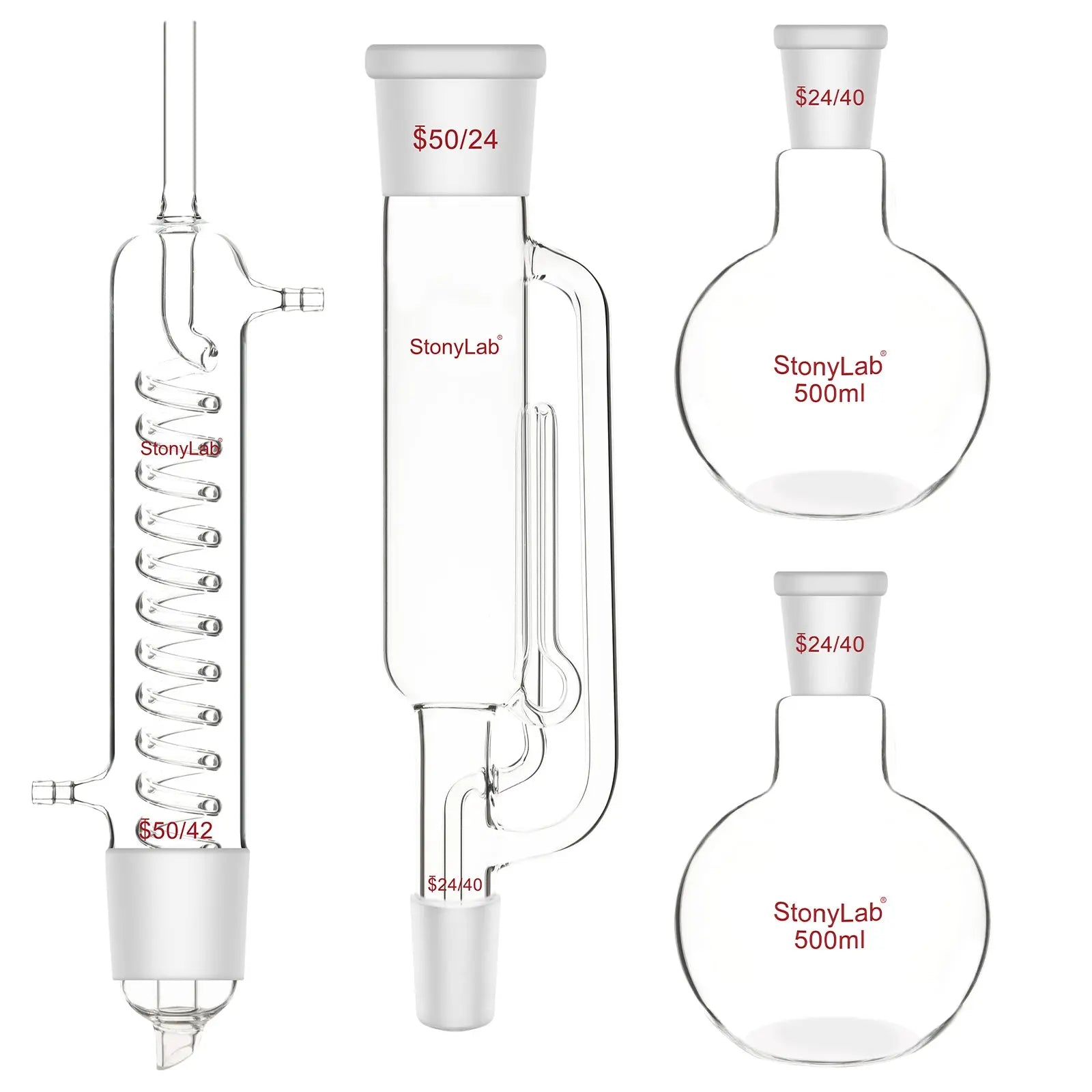 Comprehensive product view and setup components for StonyLab Soxhlet Extractor Set