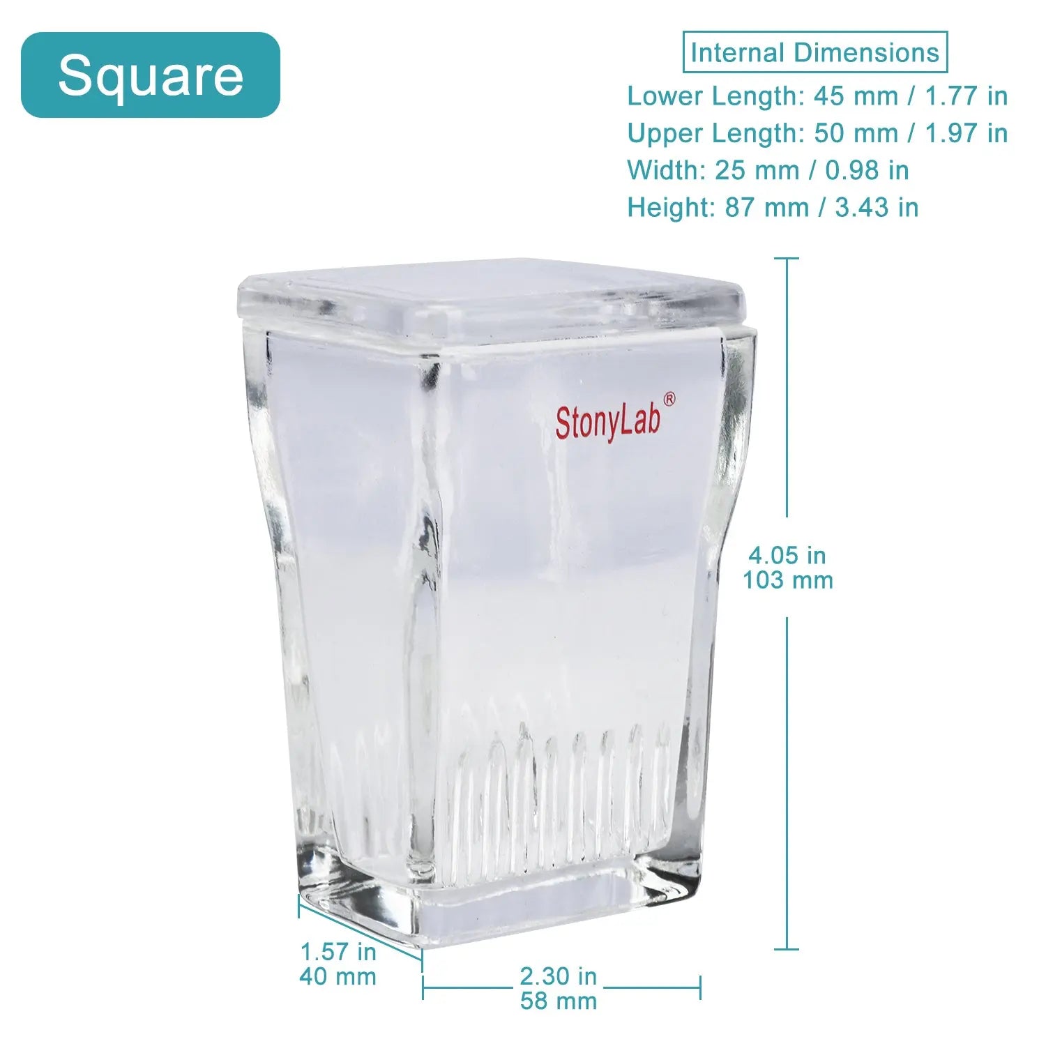 Close-up view showing the precise design and material of StonyLab Small TLC Developing Tank