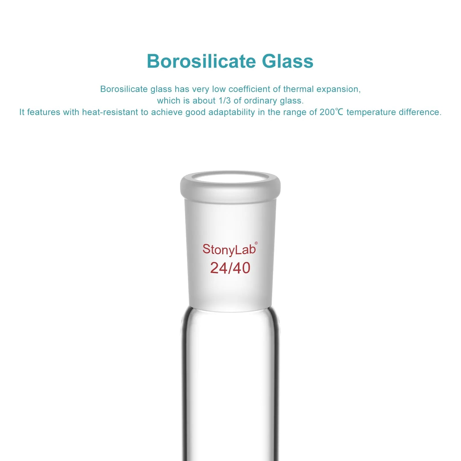 Side view and dimensional layout of the durable StonyLab Test Tube with 24