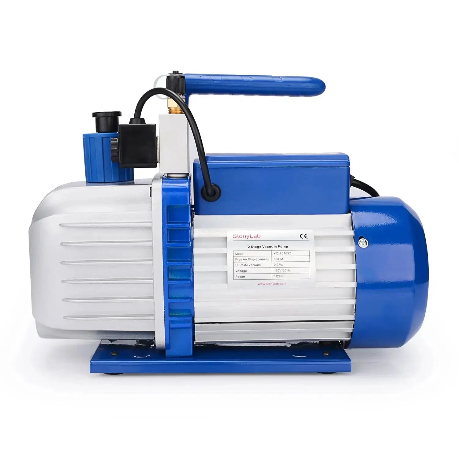 Comprehensive product view and setup components for StonyLab Two-Stage Rotary Vane Vacuum Pump