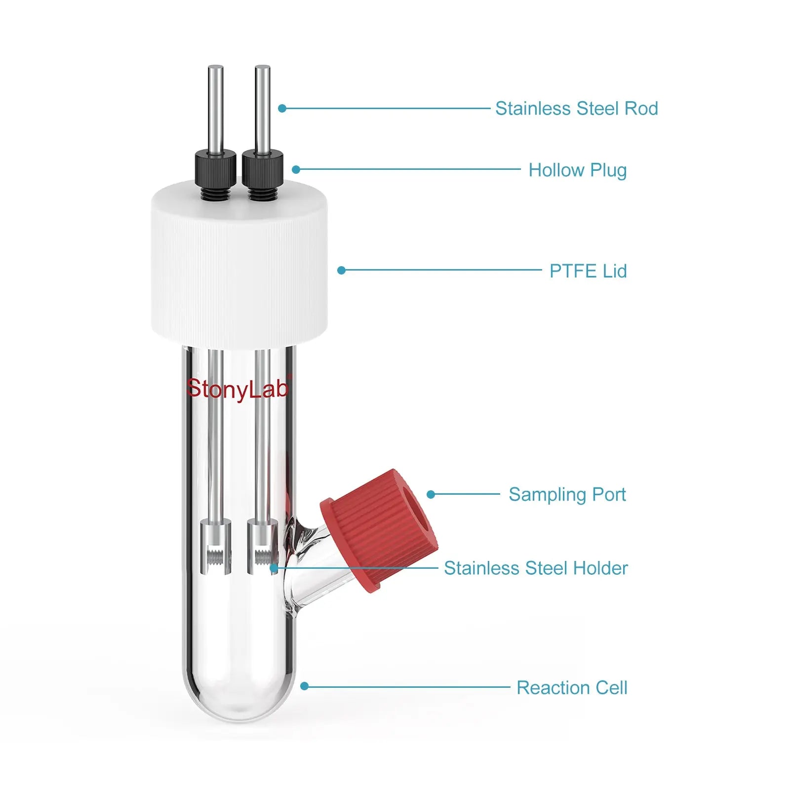 Detailed structural assembly component for StonyLab Type II Sealed Tubular Electrolytic Cell