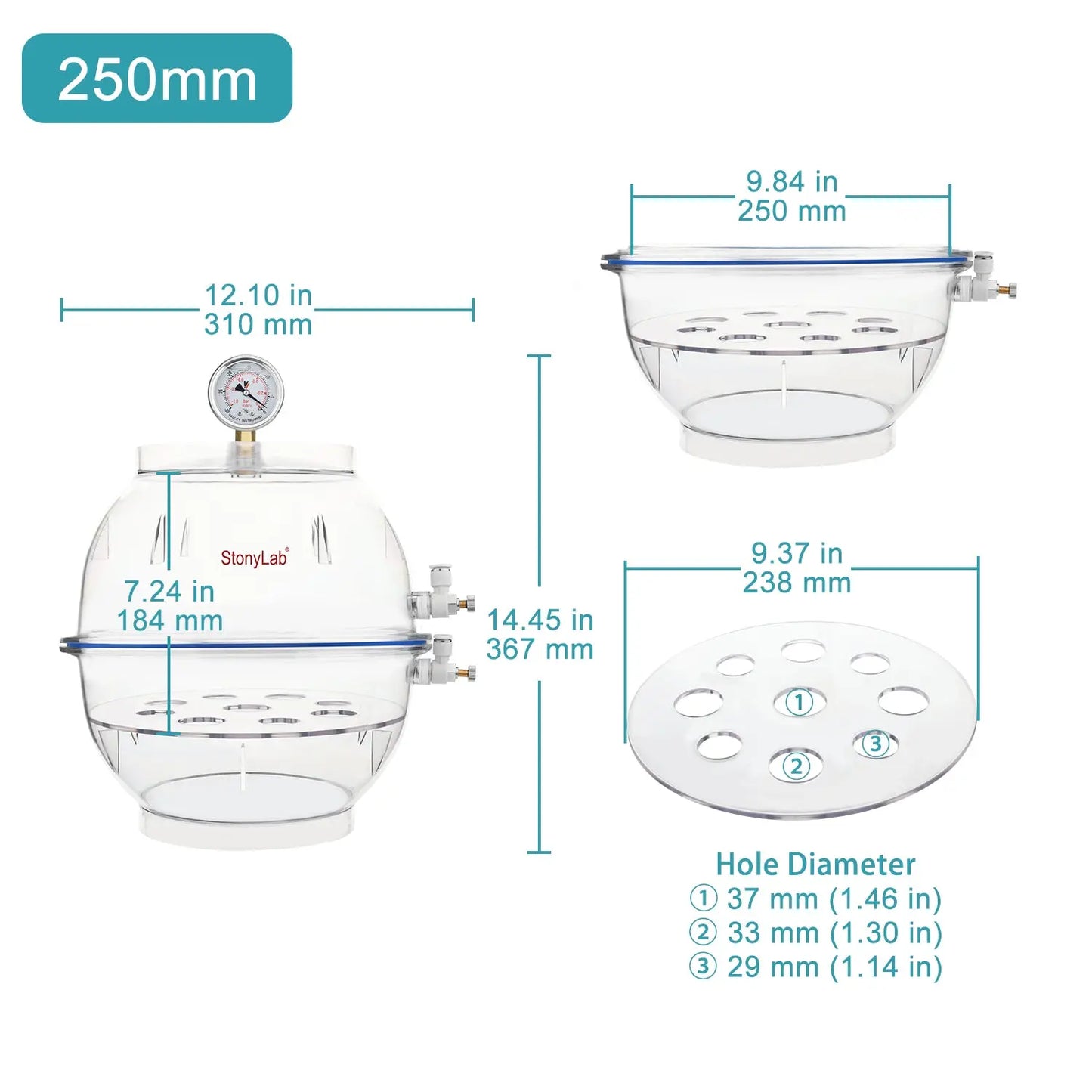 US-PC-Vacuum-Desiccator-250mm Desiccators
