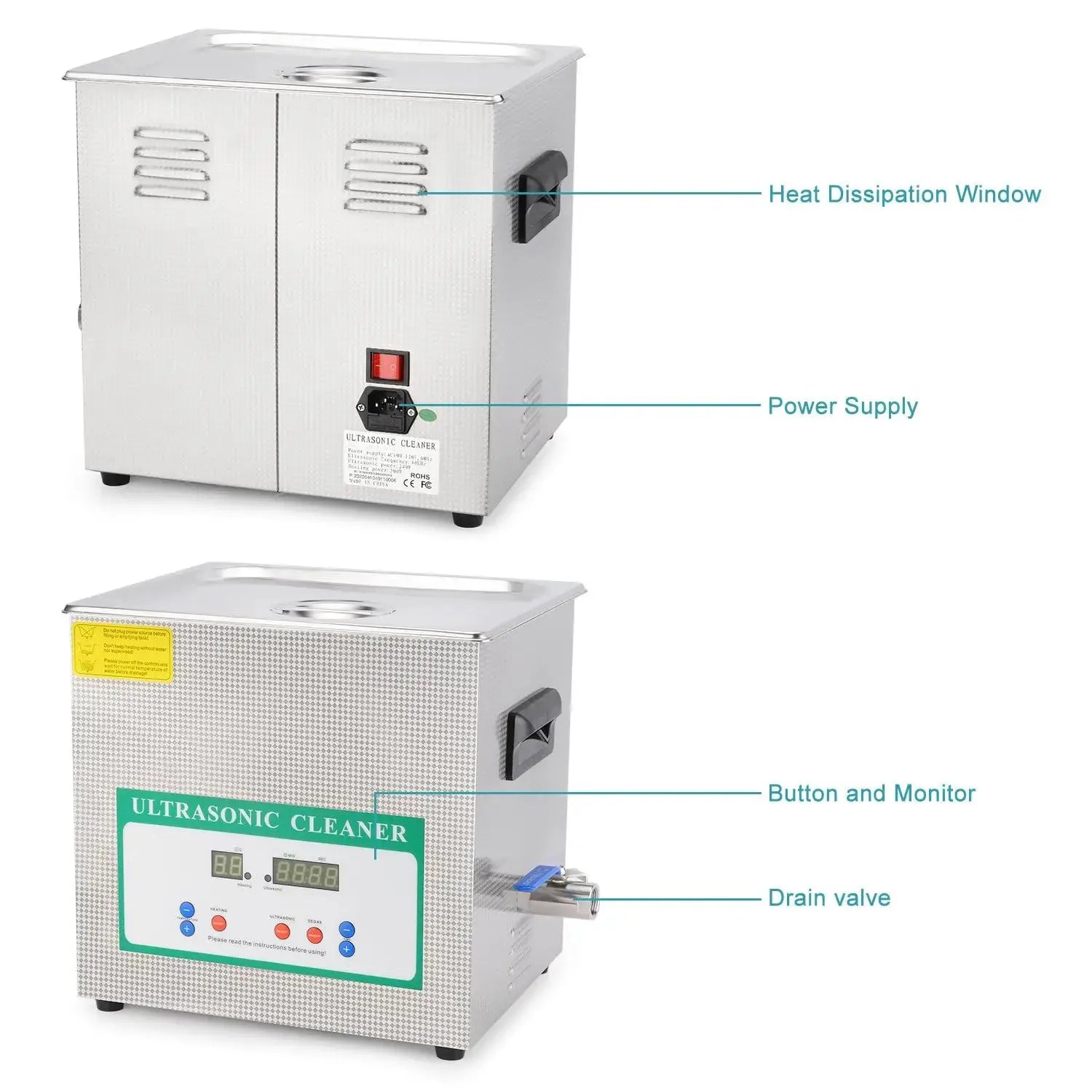 Comprehensive product view and setup components for StonyLab Ultrasonic Cleaner
