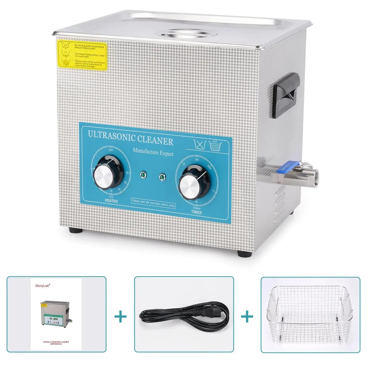 Comprehensive product view and setup components for StonyLab Ultrasonic Cleaner