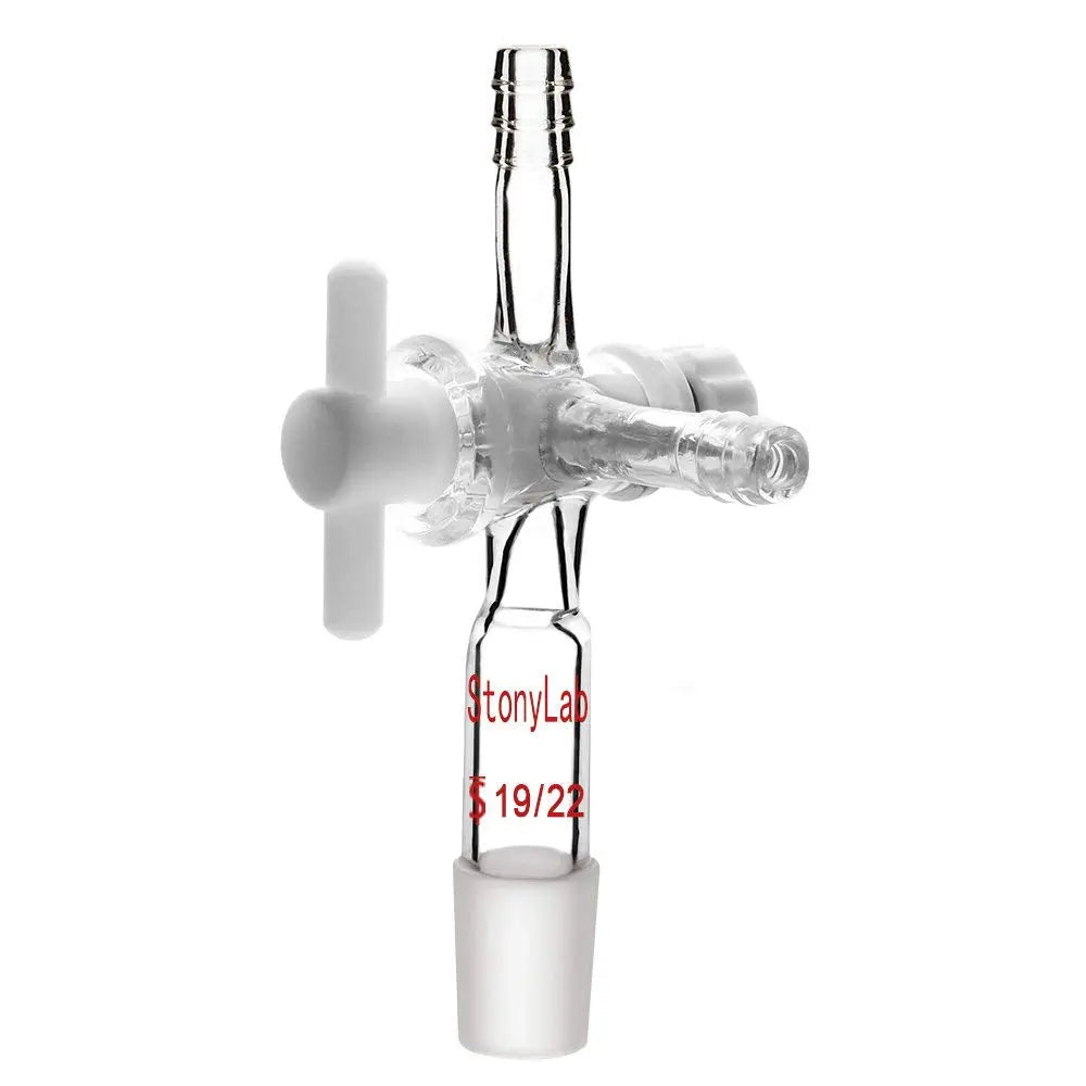 Alternative angle showing underlying build quality of StonyLab Vacuum 3-Way Flow Control Adapter