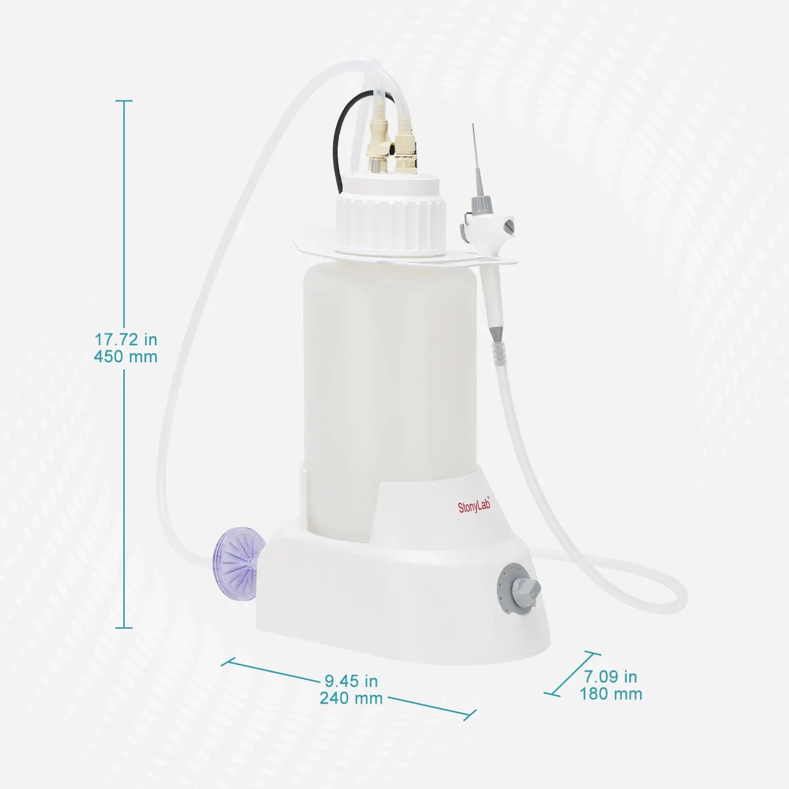 Close-up view showing the precise design and material of StonyLab Vacuum Aspirator