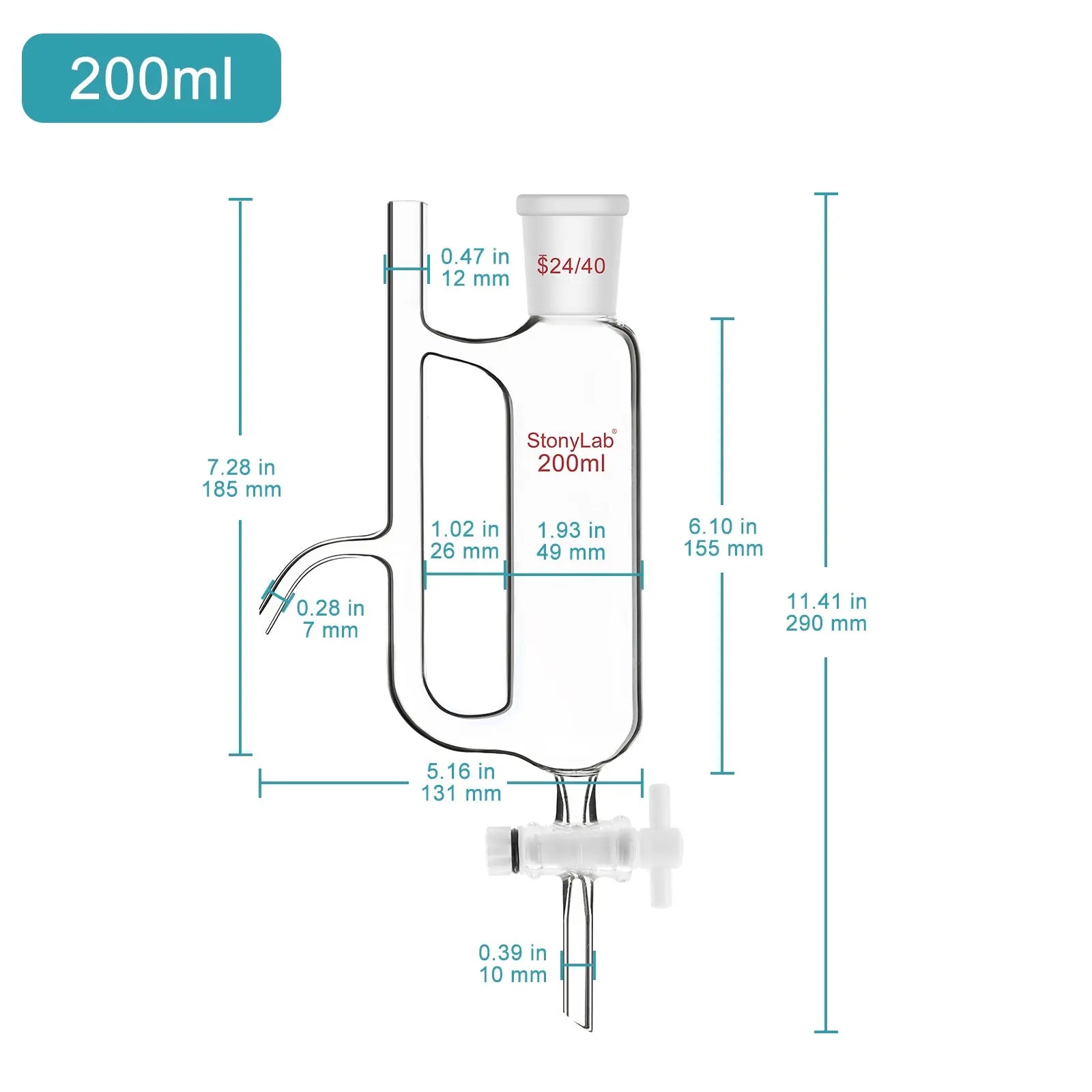 Alternative angle showing underlying build quality of StonyLab Water Oil Receiver Separator with 24