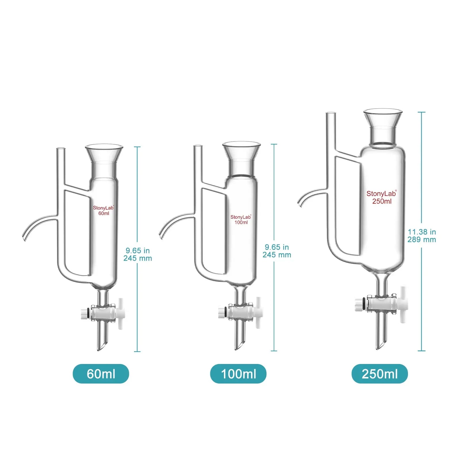 Close-up view showing the precise design and material of StonyLab Wide Mouth Water Oil Receiver Separator