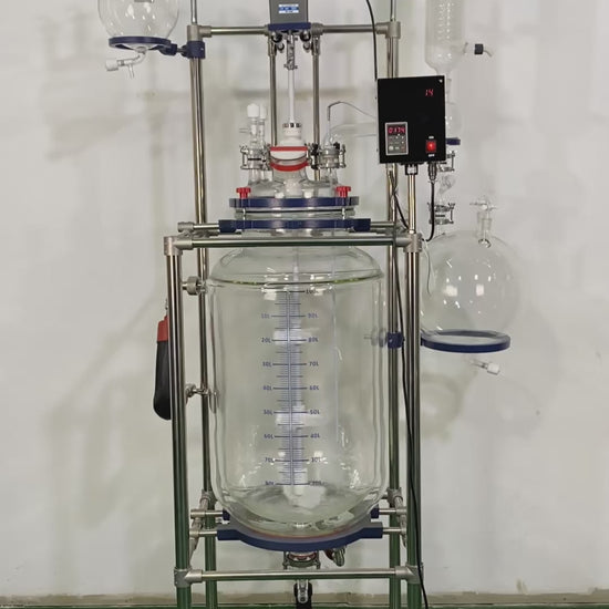 Single or Dual Jacketed Reactor Systems, Glass Reactor 100L