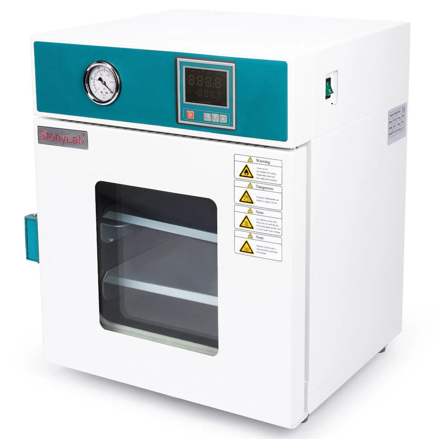 Vacuum Drying Oven with Vacuum Gauge and Digital Controller, 24L/0.9 cu ft Ovens