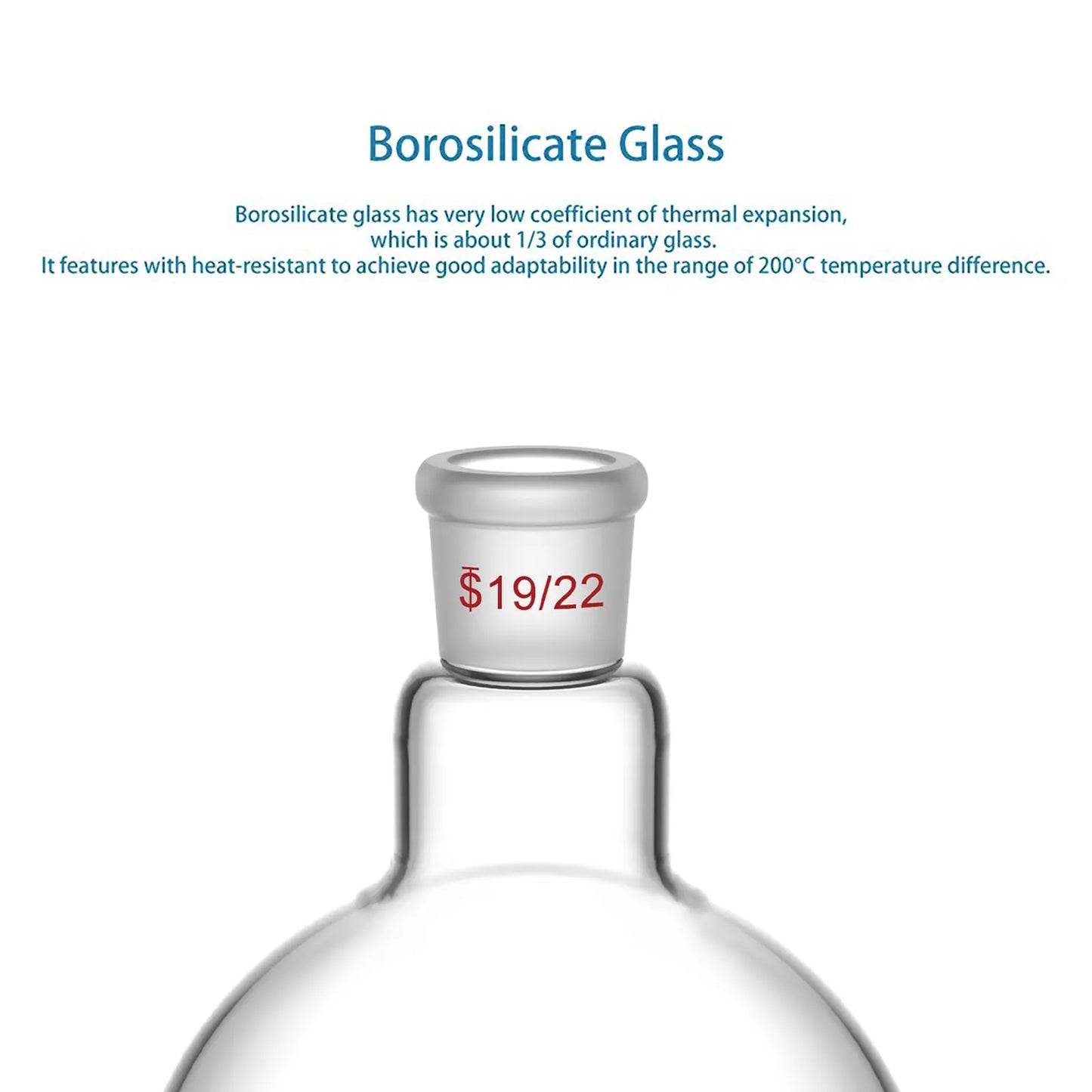 1 Neck Round Bottom Flask, 19/22 Joint, 25-500 ml Flasks-Round Bottom-1 Neck