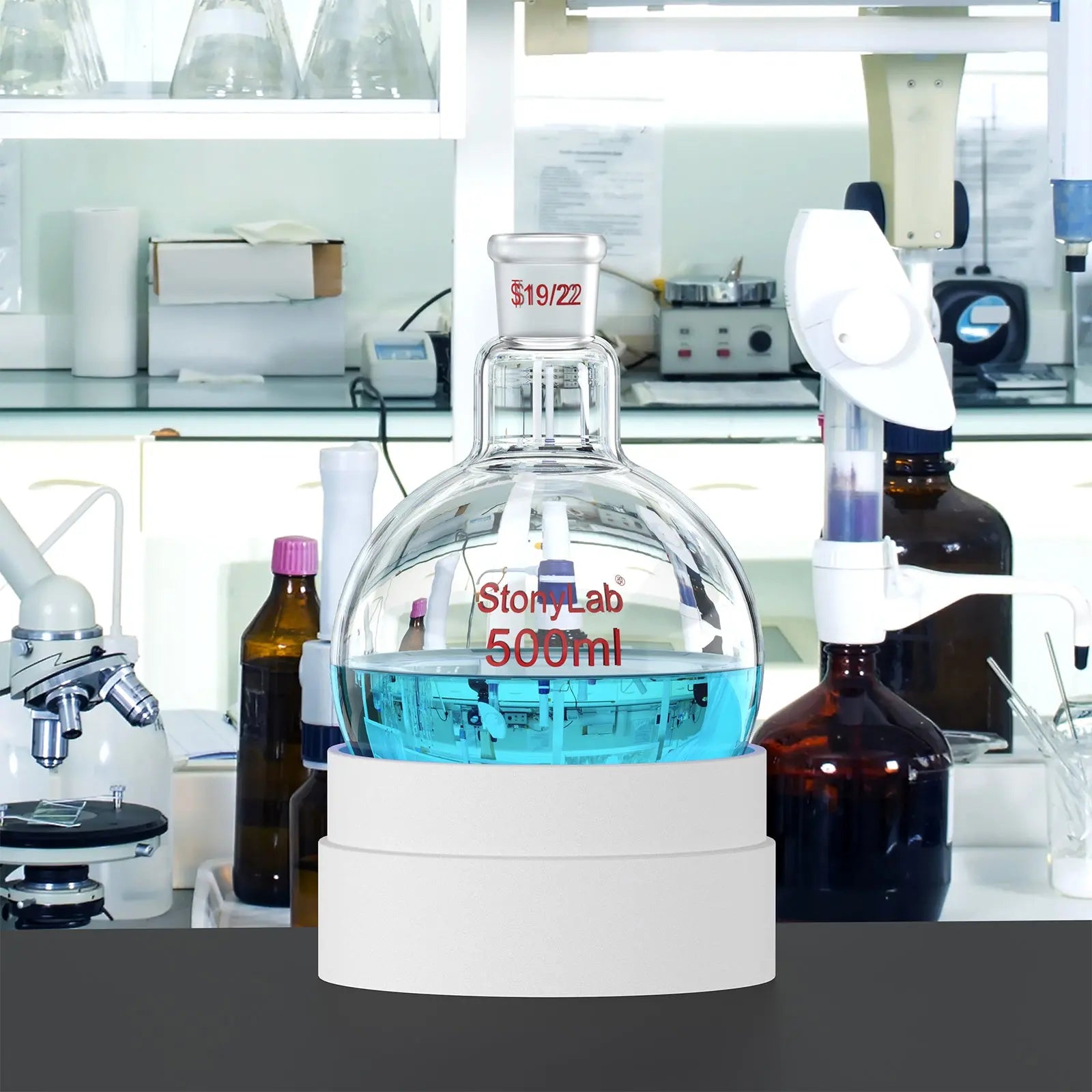 Detailed structural assembly component for StonyLab 1 Neck Round Bottom Flask