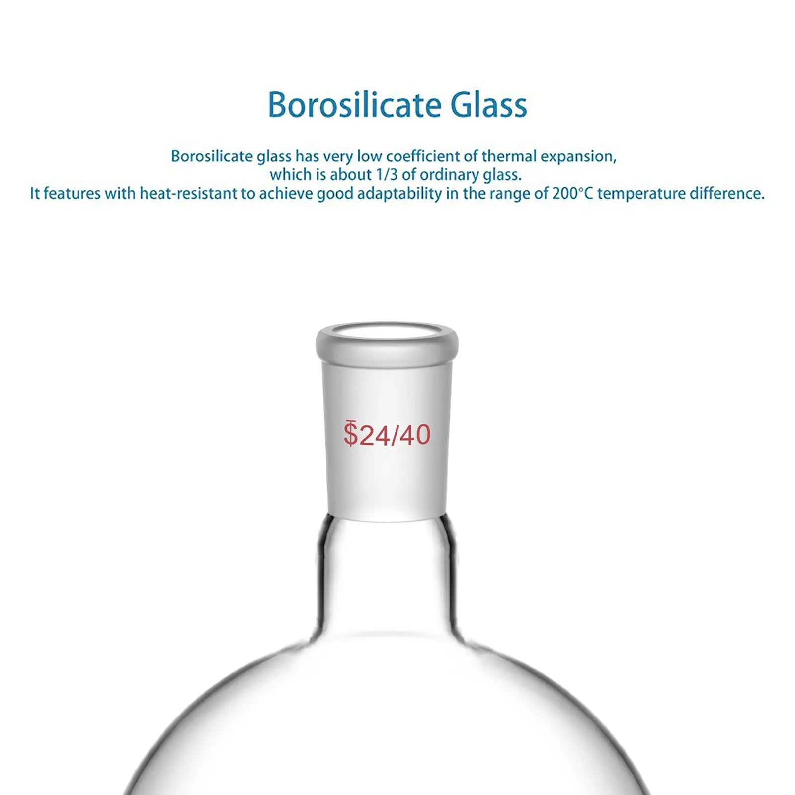 1 Neck Round Bottom Flask, 24/40 Joint, 25-5000 ml Flasks-Round Bottom-1 Neck