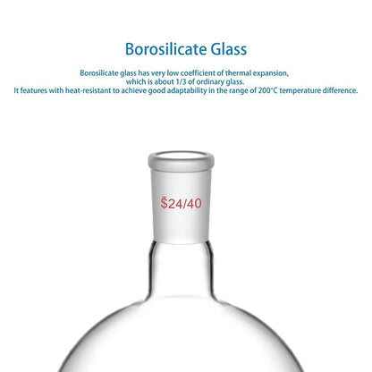 1 Neck Round Bottom Flask, 24/40 Joint, 25-5000 ml Flasks-Round Bottom-1 Neck
