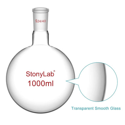 1 Neck Round Bottom Flask, 24/40 Joint, 25-5000 ml Flasks-Round Bottom-1 Neck