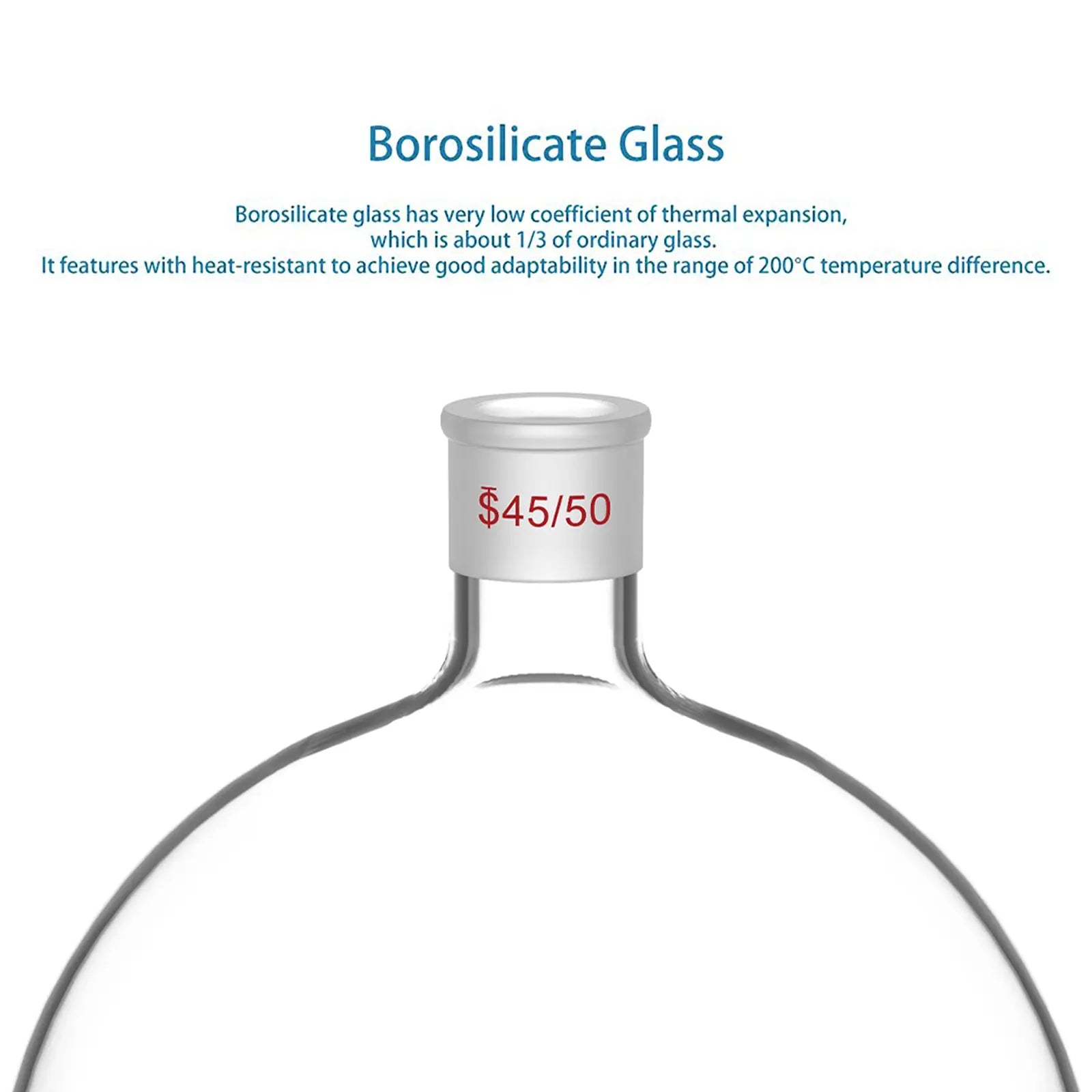 1-Neck Round Bottom Flask, 45/50 Center and two 24/40 Side Joints, 5-20 L Flasks-Round Bottom