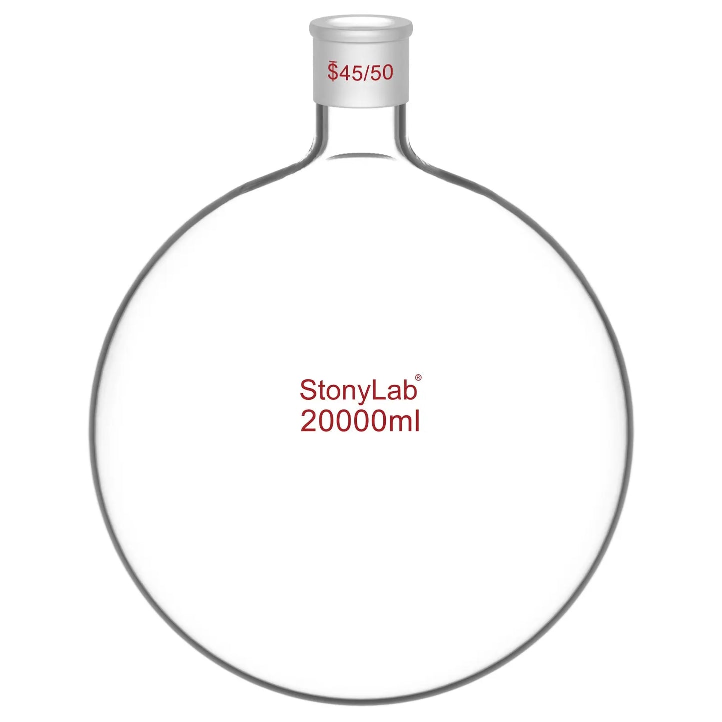 1-Neck Round Bottom Flask, 45/50 Center and two 24/40 Side Joints, 5-20 L Flasks-Round Bottom 20 L