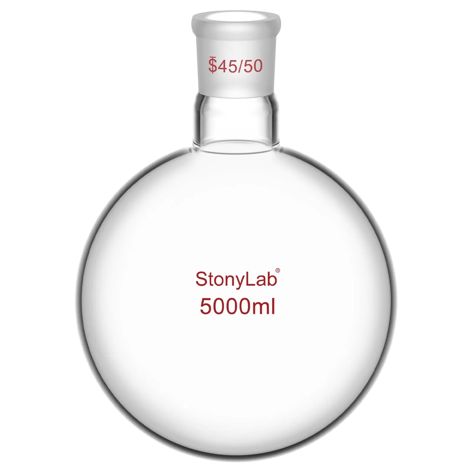 1-Neck Round Bottom Flask, 45/50 Center and two 24/40 Side Joints, 5-20 L Flasks-Round Bottom 5 L