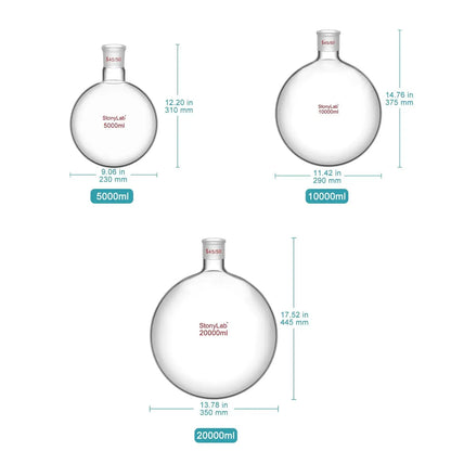 1-Neck Round Bottom Flask, 45/50 Joints, 5-20 L Flasks-Round Bottom-1 Neck