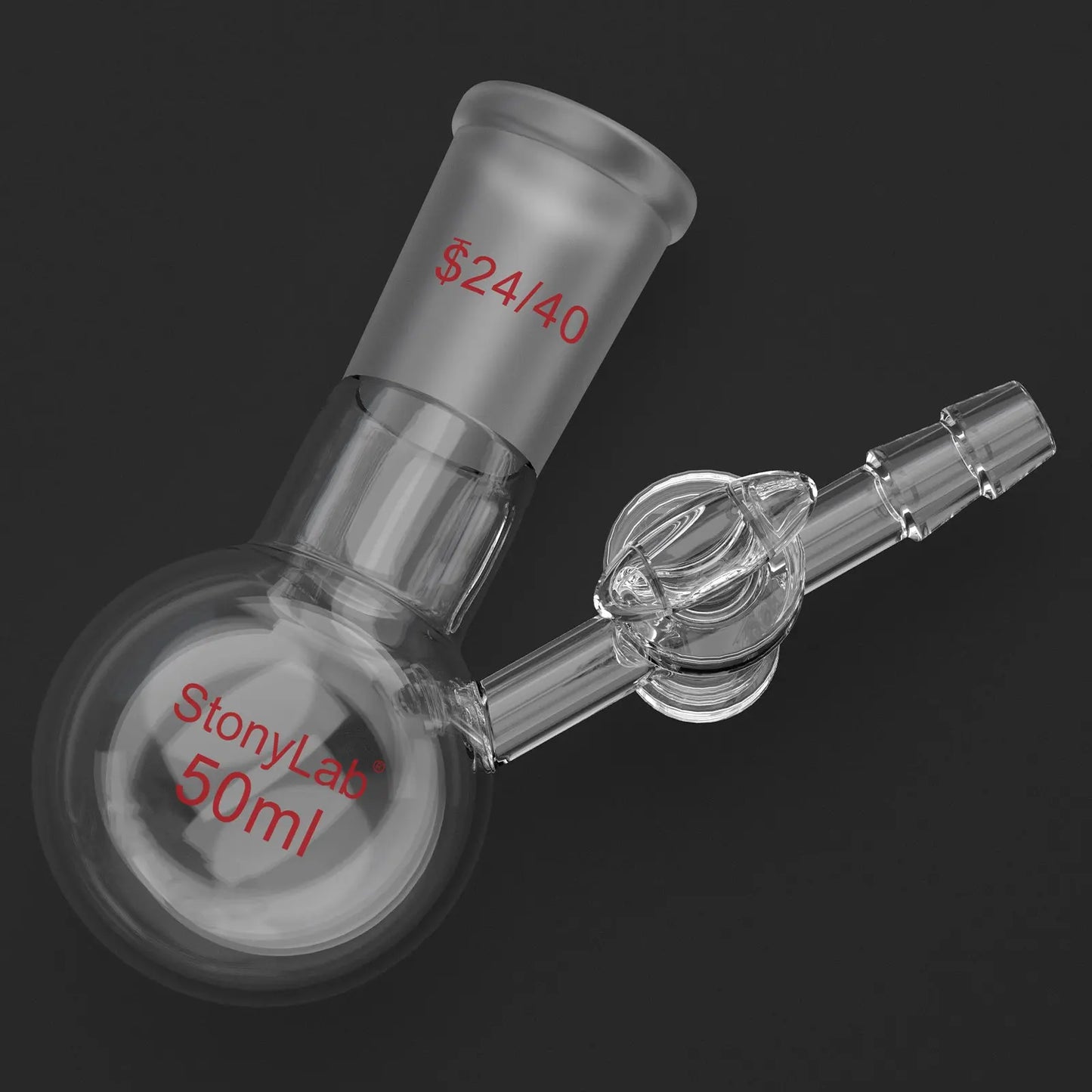 1 Neck Round Bottom Reaction Flask, 24/40 Joint, Glass Stopcock Valve, 50-1000 ml Flasks-Round Bottom-1 Neck