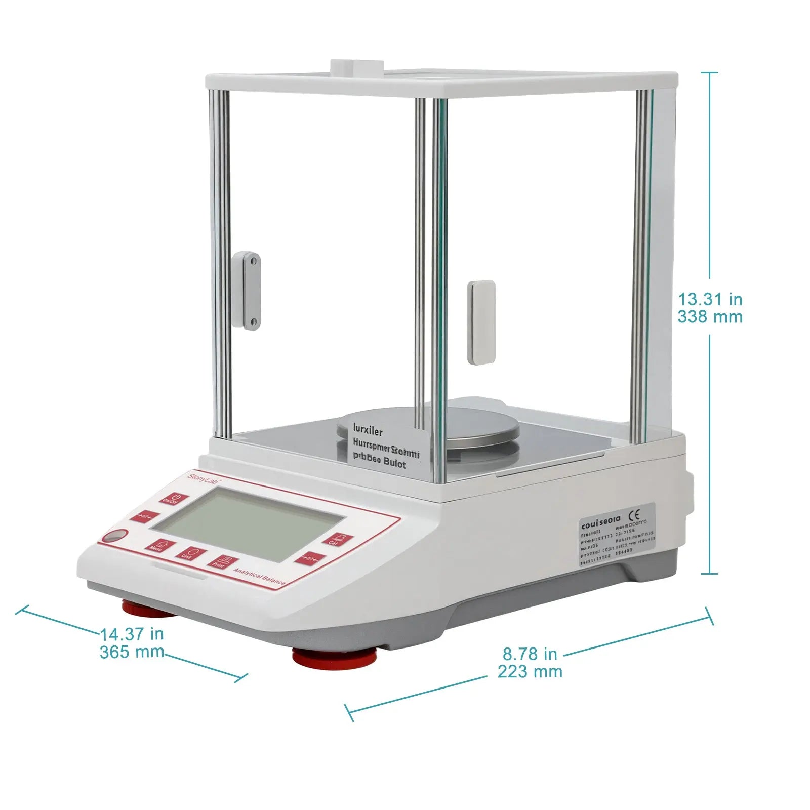 Close-up view showing the precise design and material of StonyLab Professional Analytical Balance (100-500 g)