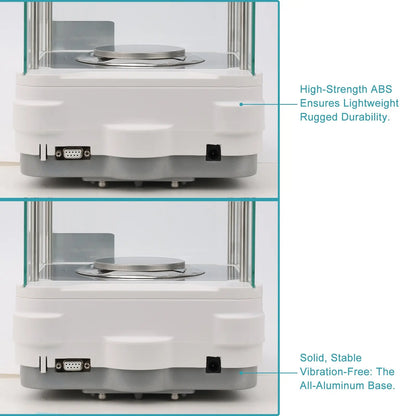 1 mg Analytical Balance with External Calibration, Stainless steel balance
