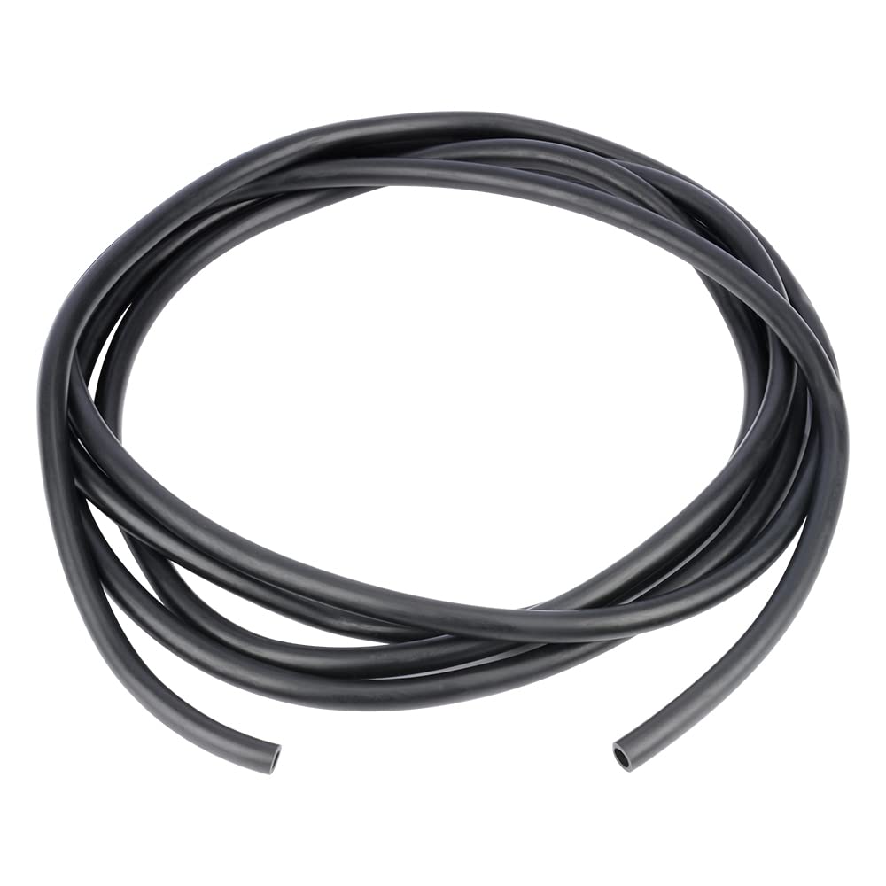 Black Rubber Tubing, 1/4-5/16 in ID x 3/8-15/32 in OD (6-8 mm x 9-12 mm), 1-5 m