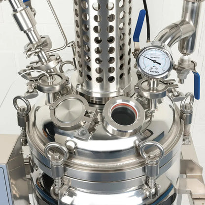 10 L jacketed 316L stainless steel reactor with mechanical stirrer and shell-and-tube condenser for laboratory chemical synthesis StonyLab