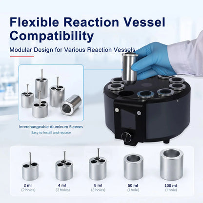 10-position parallel photoreactor with 250–975 nm interchangeable light sources, 0–15 W independent output, 300–2500 rpm stirring and 2–50 ml reaction capacity StonyLab