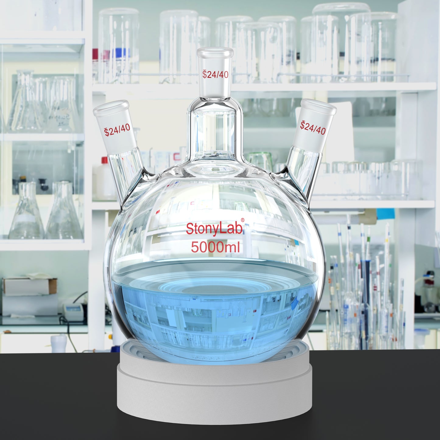 3 Neck Round Bottom Flask, 24/40 Joints, 50-5000 ml