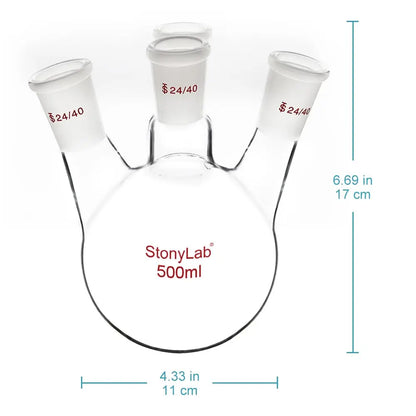 4 Neck Round Bottom Flask, 24/40 Standard Taper Outer Joint, 500/1000 ml Flasks - Round Bottom