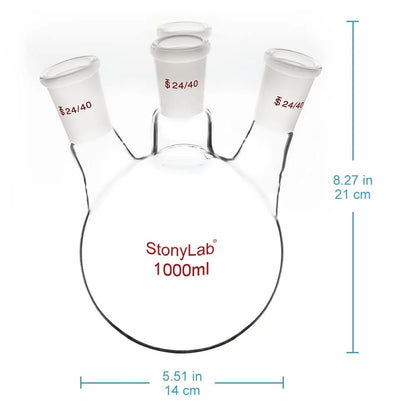 4 Neck Round Bottom Flask, 24/40 Standard Taper Outer Joint, 500/1000 ml Flasks - Round Bottom