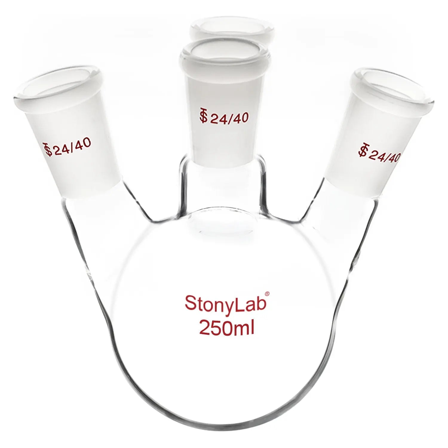 4 Neck Round Bottom Flask, 24/40 Standard Taper Outer Joint, 500/1000 ml - StonyLab Flasks - Round Bottom 250-ml